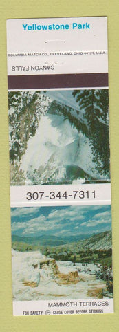 Matchbook Cover - Yellowstone Park Canyon Falls Mammoth Terraces WY