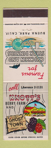 Matchbook Cover - Knott's Berry Farm Buena Park CA Amusement Park Ghost Town