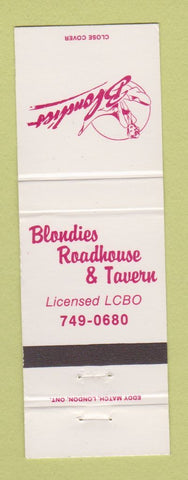 Matchbook Cover - Blondie's Roadhouse Tavern Canada girlie
