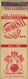 Matchbook Cover - Ten Pin Inn Bowling Ferguson MO WORN
