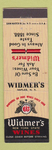 Matchbook Cover - Widmer's Wines Naples NY