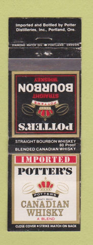Matchbook Cover - Potter's Scotch Whiskey Portland OR