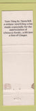 Matchbook Cover - Stonyfell Liquor Australia Chinese