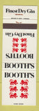 Matchbook Cover - Booth's Dry Gin Canada
