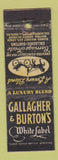 Matchbook Cover - Gallagher Burton's Whiskey Baltimore MD