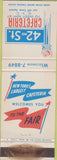 Matchbook Cover - 42nd ST Cafeteria New York City 1964 World's Fair
