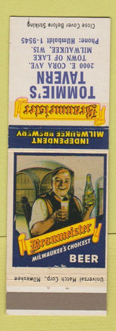 Matchbook Cover - Braumeister Beer Tommie's Tavern Milwaukee WI