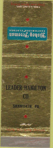 Matchbook Cover - Hickey Freeman Clothes Shamokin PA