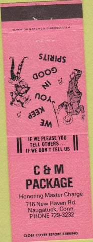 Matchbook Cover - C and M Package Naugatuck CT