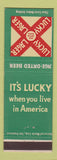 Matchbook Cover - Lucky LAGer Beer San Francisco CA