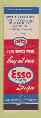 Matchbook Cover - Esso oil gas Airline Service Chattanooga TN