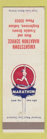 Matchbook Cover - Knightstown Marathon oil gas IN