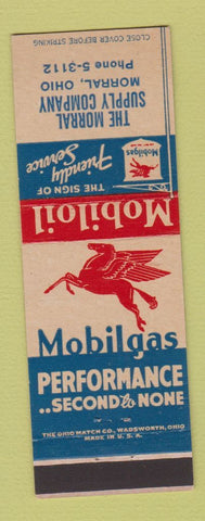 Matchbook Cover - Mobil oil gas Morral Supply OH