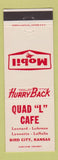 Matchbook Cover - Mobil oil gas Quad L Cafe Bird City KS