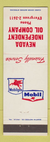 Matchbook Cover - Mobil oil gas Nevada Independent Oil
