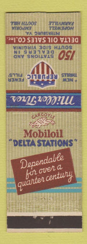 Matchbook Cover - Mobil oil gas Republic Petersburg VA Hopewell Emporia