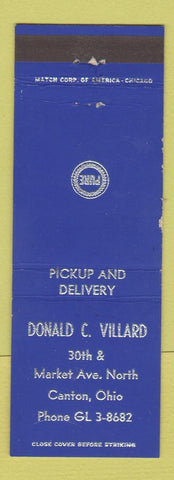 Matchbook Cover - Donald Villard Pure oil gas Canton OH