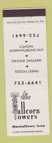 Matchbook Cover - Tallcorn Towers Marshalltown IA