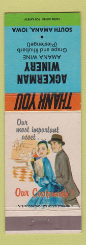 Matchbook Cover - Ackerman Winery South Amana IA