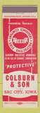 Matchbook Cover - Colburn and Son Insurance Sac City IA