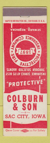 Matchbook Cover - Colburn and Son Insurance Sac City IA