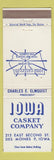 Matchbook Cover - Iowa Casket Company Des Moines IA