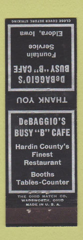 Matchbook Cover - DeBaggio's Busy B Cafe Eldora IA