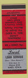 Matchbook Cover - Local Loan Service Ames IA