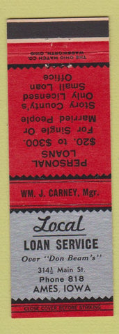 Matchbook Cover - Local Loan Service Ames IA