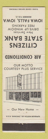 Matchbook Cover - Citizens State Bank Iowa Falls IA
