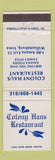 Matchbook Cover - Colony Haus Restaurant Williamsburg IA