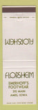 Matchbook Cover - Florsheim Shoes Emerhoff's Ames IA