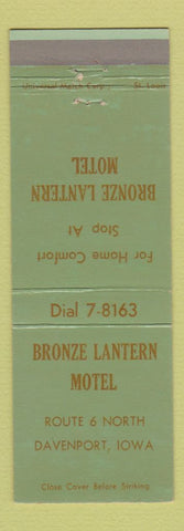 Matchbook Cover - Bronze Lantern Motel Davenport IA