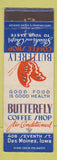 Matchbook Cover - Butterfly Coffee Shop Des Moines IA