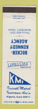 Matchbook Cover - Kossuth Mutual Insurance Algona IA Becker Kennedy Bancroft IA