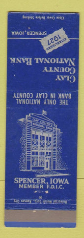 Matchbook Cover - Clay County National Bank Spencer IA