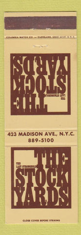 Matchbook Cover - The Stock Yards New York City