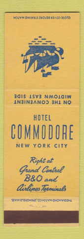 Matchbook Cover - Hotel Commodore New York City