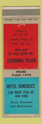 Matchbook Cover - Hotel Somerset New York City