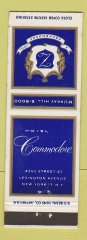 Matchbook Cover - Hotel Commodore New York City #1