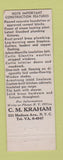 Matchbook Cover - Gatke Homes CM Kraham New York City