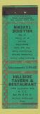 Matchbook Cover - Hillside Tavern Restaurant New York City