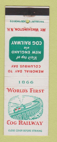Matchbook Cover - Cog Railroad Railway Mount Washington NH DD Bean