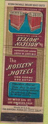 Matchbook Cover - Rosslyn Hotels Los Angeles CA WEAR
