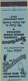 Matchbook Cover - The Sportsman Lake Arrowhead CA