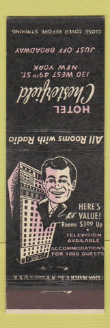 Matchbook Cover - Hotel Chesterfield New York City