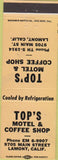 Matchbook Cover - Top's Motel Coffee Lamont CA