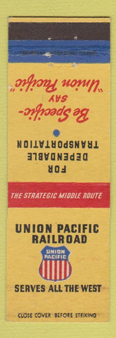 Matchbook Cover - Union Pacific Railroad Streamliners WORN