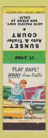 Matchbook Cover - Sunset Auto Trailer Court San Diego CA