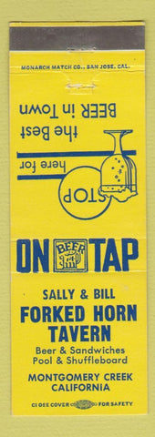 Matchbook Cover - Forked Horn Tavern billiards shuffleboard Montgomery Creek CA